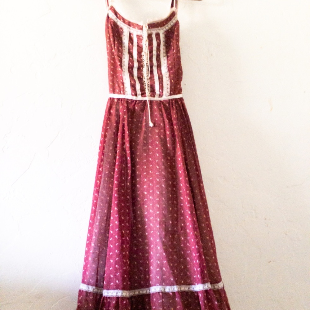 Vintage Gunne Sax lace-up corset style dress